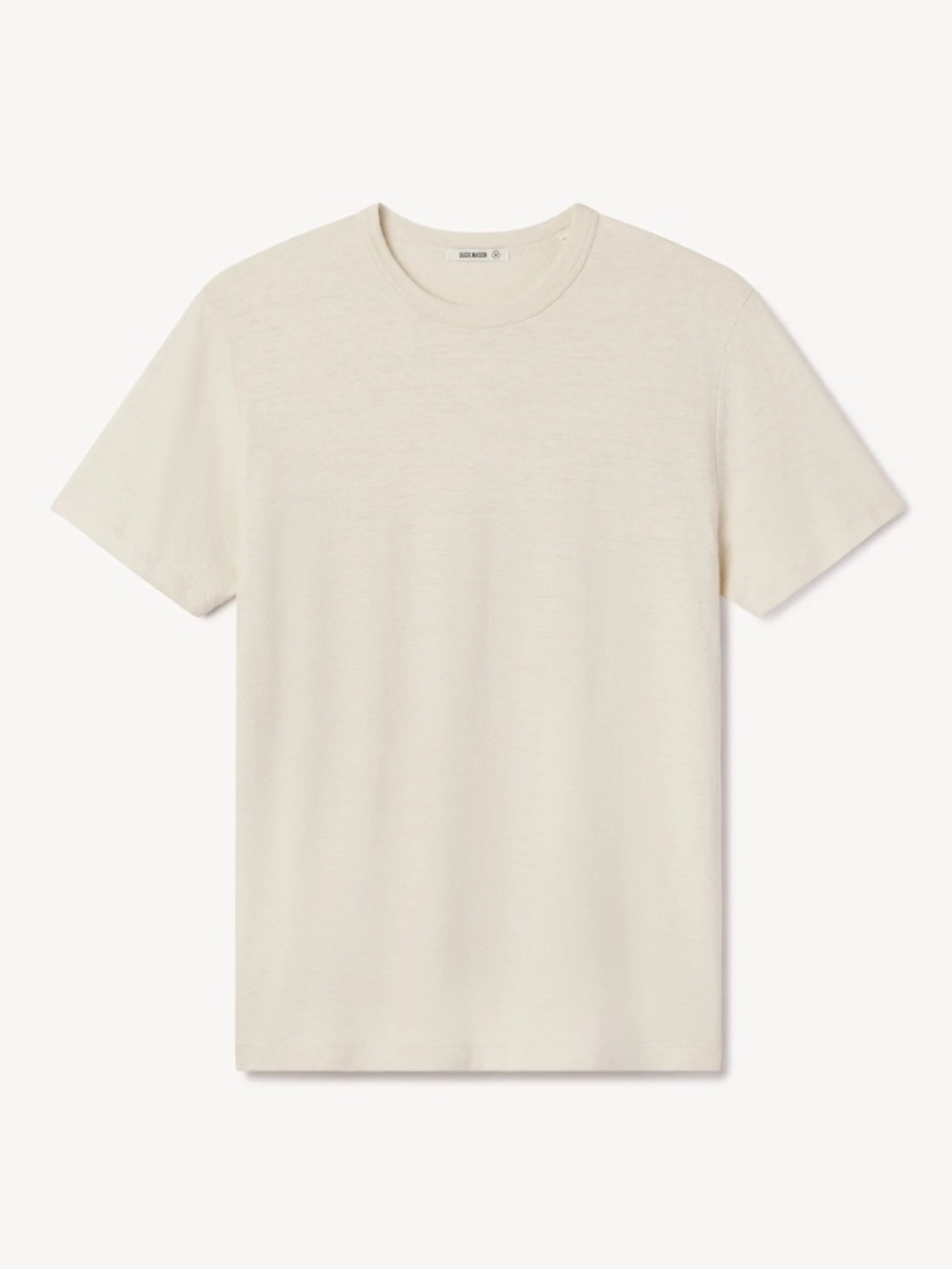 Buck Mason Salt Yuma Hemp Cotton Classic Crew Neck Tee, Oat Beige, Mens Small